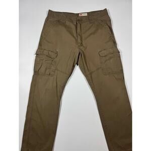 Wrangler Relaxed Fit Utility Cargo Pants 36x32 Tan Brown Workwear
